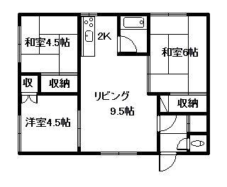 橋本ハイツ(3LDK/2階)の間取り写真