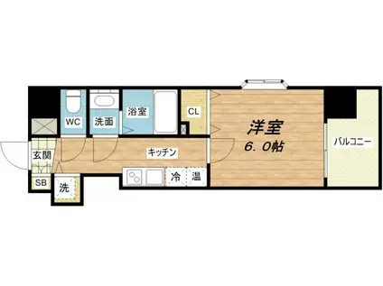 アマービレ玉造(1K/8階)の間取り写真