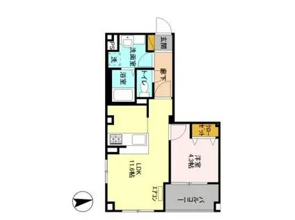 コンフォーティア(1LDK/1階)の間取り写真