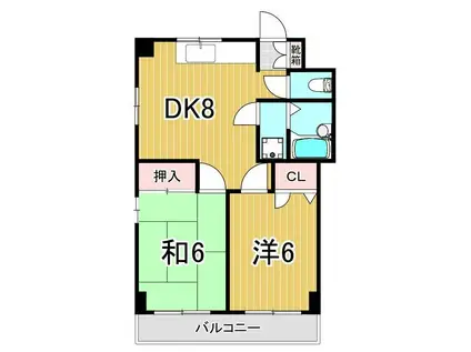 ホワイトウェアマンション(2DK/3階)の間取り写真