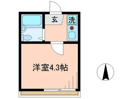 ソフィスター亀有(1K/1階)の間取り写真