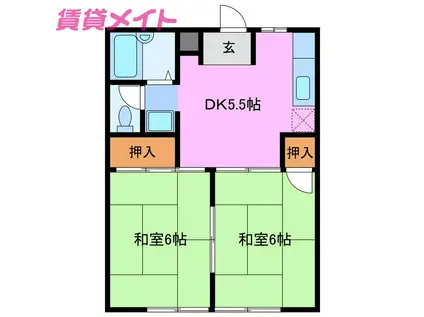 シティハイツ後藤(2K/2階)の間取り写真