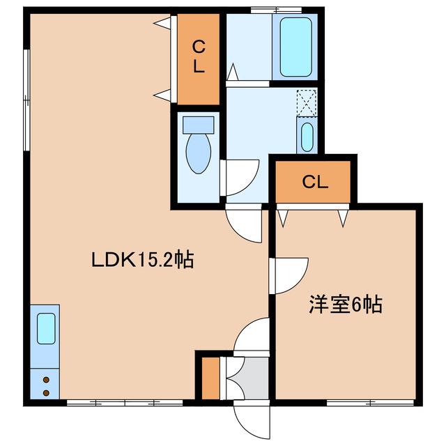 トレスワン(1LDK/1階)の間取り写真