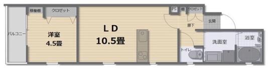 サフィオ弐番館(1LDK/3階)の間取り写真