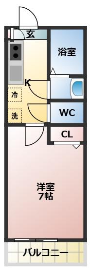 I-COURT CHIBA(1K/1階)の間取り写真