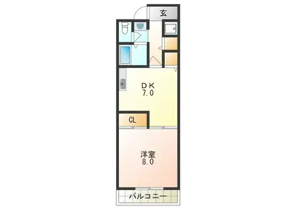 ニドムコート(1DK/3階)の間取り写真