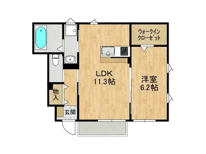 朝日レジデンス荒川本郷A(1LDK/1階)の間取り写真