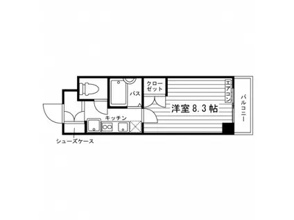 ゾンネ武蔵野(1K/8階)の間取り写真