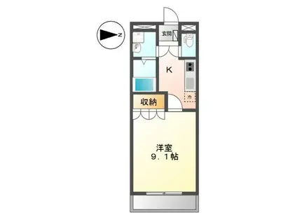 クレシア(1K/2階)の間取り写真