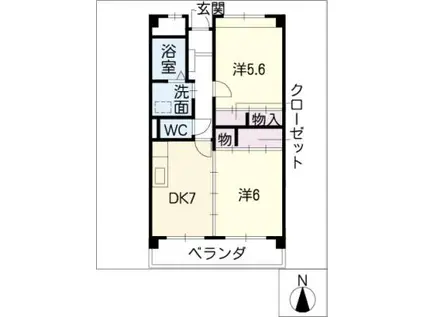 マンションファーストミュー(2DK/2階)の間取り写真