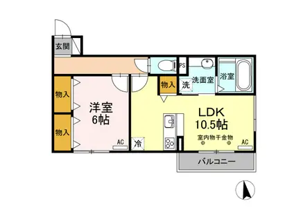 ES TUPENDO(1LDK/3階)の間取り写真