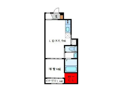 IRIS(1LDK/1階)の間取り写真