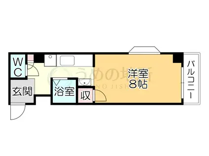 江崎ガーデンビル(ワンルーム/1階)の間取り写真