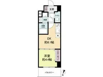 ライブガーデン江坂IX(1DK/3階)の間取り写真