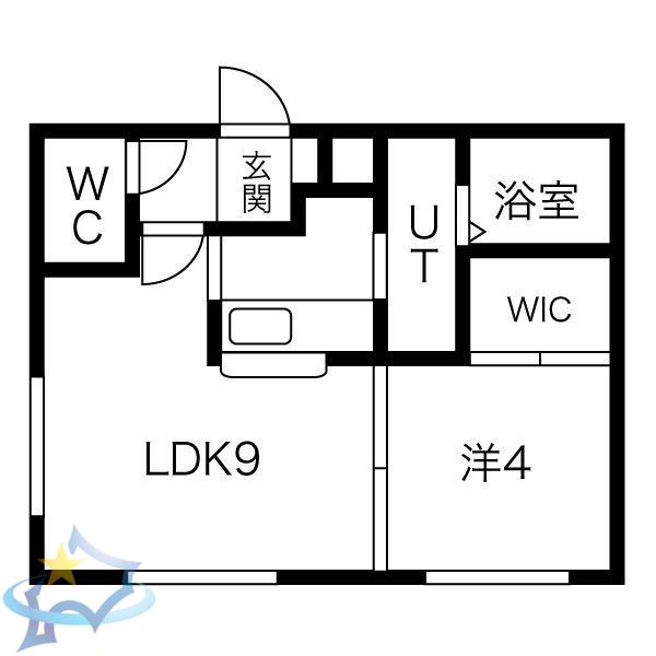 ウインダムヒル札幌駅前(1LDK/4階)の間取り写真