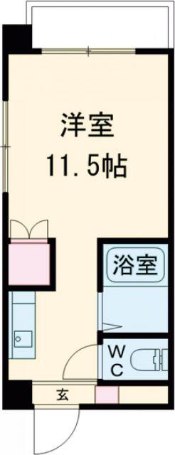 オクトワール松山中村(ワンルーム/2階)の間取り写真