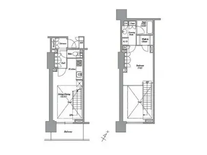 レキシントンスクエア白金高輪(1LDK/8階)の間取り写真