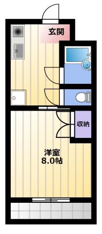 メゾンエクセルI(1K/2階)の間取り写真