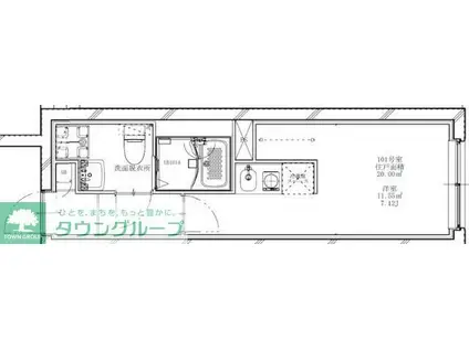 フラシア新蒲田(1K/2階)の間取り写真
