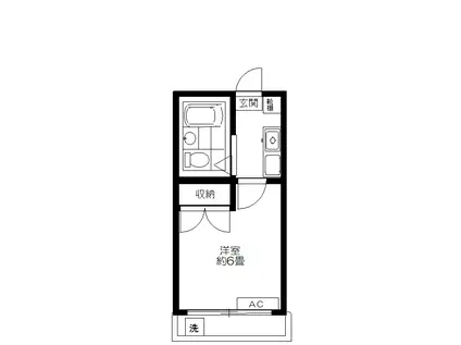 オークラハイム(1K/2階)の間取り写真