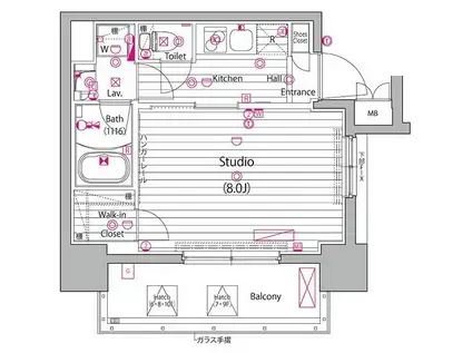 ガーラプレシャス神宮外苑(1K/7階)の間取り写真