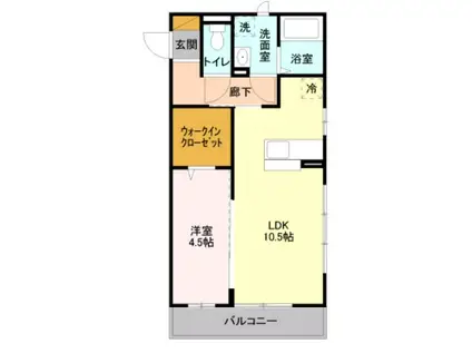 マレアガーデン新横浜A(1LDK/2階)の間取り写真