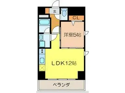 FRONTIER NAGOYA(1LDK/7階)の間取り写真