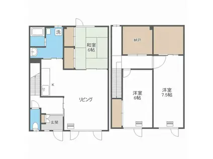 3・1丹羽ハイツ(3LDK/1階)の間取り写真