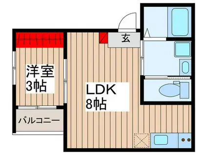 ヴィレッティーナ大和田II(1LDK/1階)の間取り写真