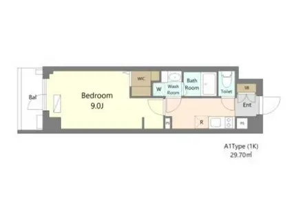 ALIVIS浦安(1K/2階)の間取り写真