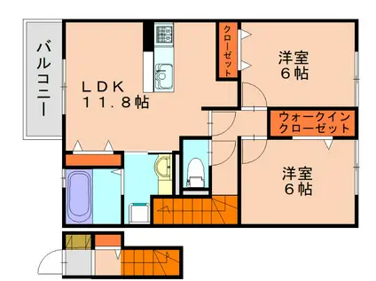 フロレスタ(2LDK/2階)の間取り写真