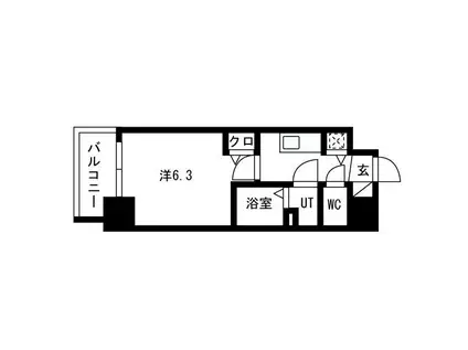 プレサンス高津公園ディオ(1K/7階)の間取り写真