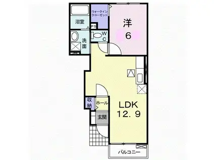 パル・ガーデン6(1LDK/1階)の間取り写真