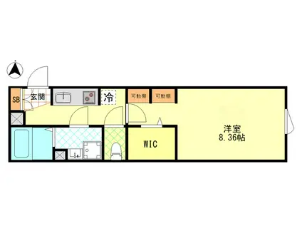 CFジオーレ殿町(1K/2階)の間取り写真