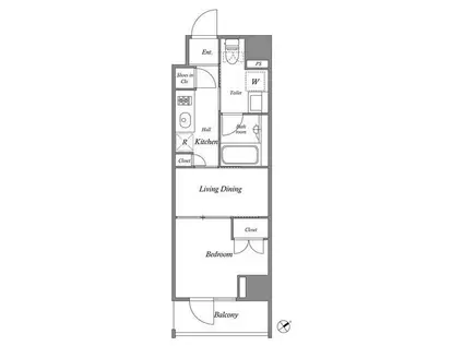 レジデンス門前仲町スクエア(2K/8階)の間取り写真