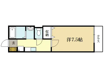 エランピタール北山(1K/2階)の間取り写真