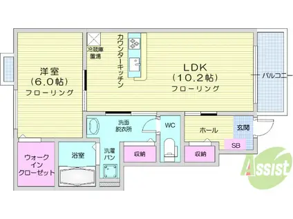 アパパネⅢ(1LDK/1階)の間取り写真