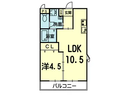 アーバン光の森(1LDK/3階)の間取り写真
