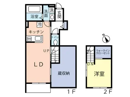 シエルカーム(1LDK/1階)の間取り写真