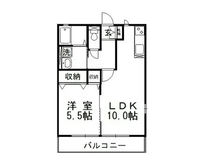 アルカ・ソラーレ I(1LDK/1階)の間取り写真