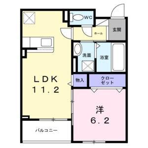 サンロイヤルⅡ(1LDK/3階)の間取り写真