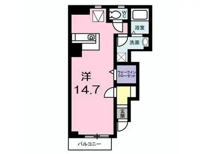 レーヴフロンス(ワンルーム/1階)の間取り写真