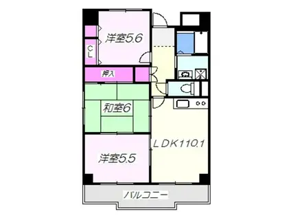 ポルト堺I(3LDK/11階)の間取り写真