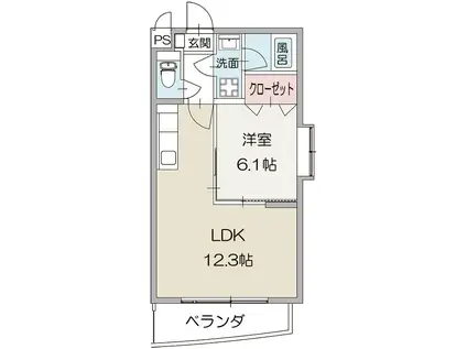アセントII(1LDK/1階)の間取り写真