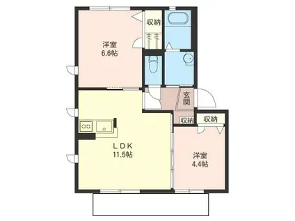 ヴィラルーチェA(2LDK/1階)の間取り写真