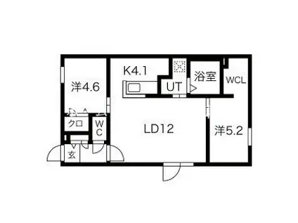LEVANTE VIII(2LDK/1階)の間取り写真