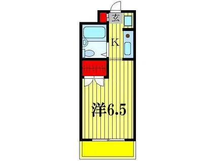 モンシャトー松戸2(ワンルーム/1階)の間取り写真