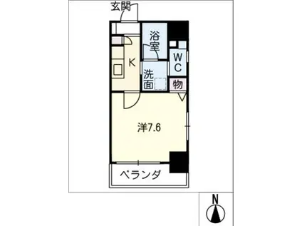 アールズタワー志賀本通駅前(1K/2階)の間取り写真