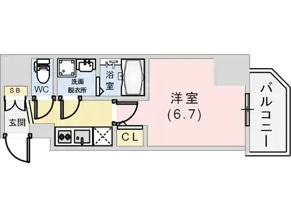 ファーストフィオーレ神戸駅前(1K/13階)の間取り写真