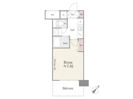 アルテーヌ新横浜(1K/7階)の間取り写真